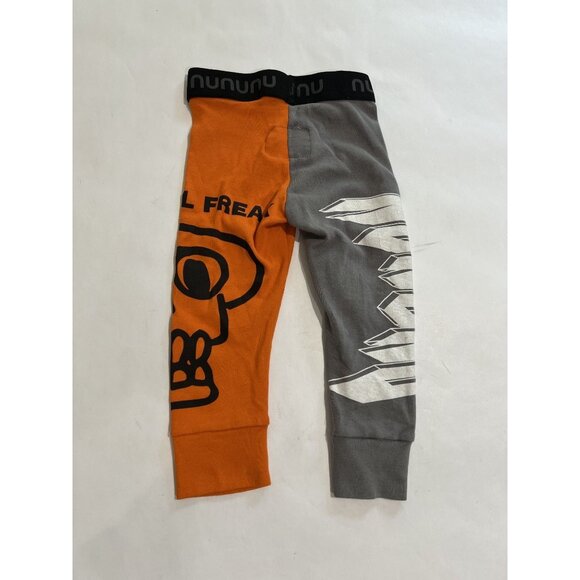 Nununu 1/2 & 1/2 Leggings in Grey Orange - Picture 2 of 2
